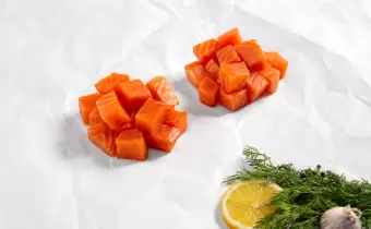 Geräucherte Wildlachswürfel