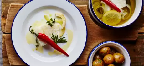 Kabeljau-Confit in Olivenöl