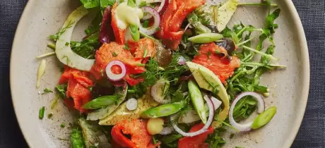 Fenchelsalat mit Lachs und Avocado