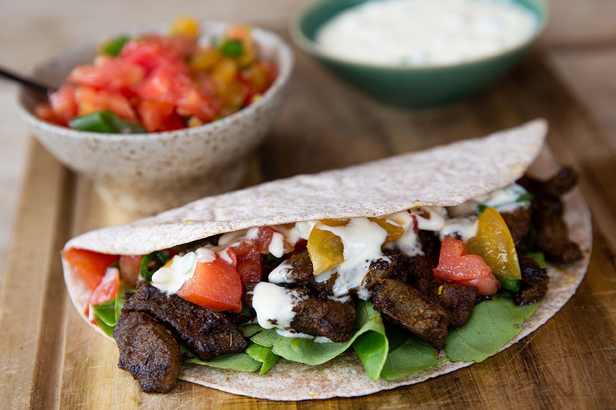 Rezept für Wraps mit Gyros vom Reh &amp; Tomatensalsa | Kaufnekuh Rezept ...