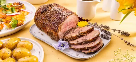 Lammbraten mit Honig & Ziegenkäse-Dip