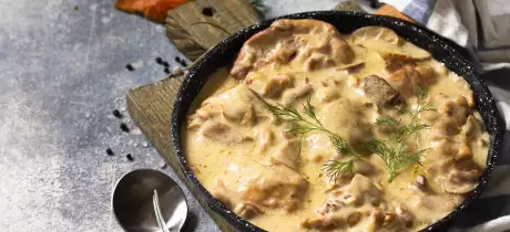 Huhn-Geschnetzeltes mit Pilzen