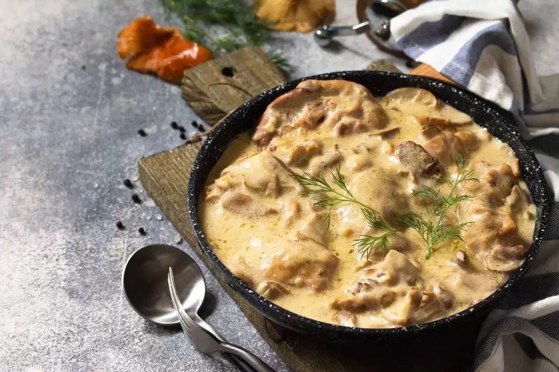 Huhn-Geschnetzeltes mit Pilzen